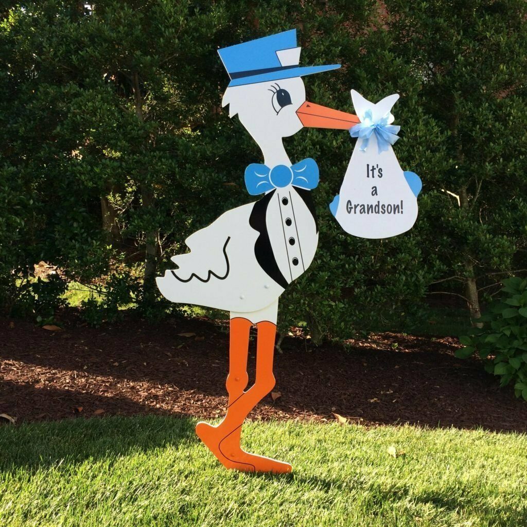 Blue Grandparent Stork Sign , Stork Sign Rental in St Mary and Lower Calvert County, MD
